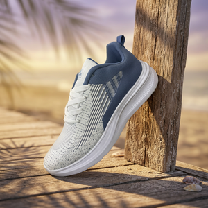 Zapatillas de deporte de malla transpirable para hombre, zapatos deportivos ligeros con cordones, suela suave antideslizante, calzado informal para correr, malla transpirable para hombre - Product Image 2