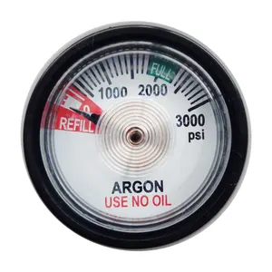 Nhà Máy bán hàng trực tiếp 3000PSI Argon gas đo áp suất với cao su màu đen