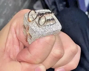 Elegant Lab Grown Diamond <b>Silver</b> Plated Unisex Hip Hop Brilliant Cut Luxury <b>Ring</b> Custom VVS - Product Image 2