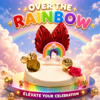 Kit de 10 décorations de gâteau Nuage Arc-en-ciel 3D, comprenant des éventails en papier métallisé multicolores et des boules dorées, pour fournitures de fête d'anniversaire pour enfants