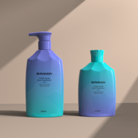 Emballages vides pour soins capillaires, flacons en plastique dégradé pour lotion corporelle, shampoing liquide, gel douche, flacon de shampoing en PET avec bouchon à clapet