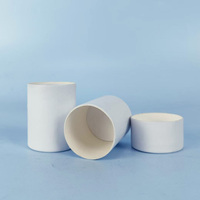 Contenant cylindrique en papier kraft blanc de 30 ml, remplaçable, pour déodorant, lotion, baume à lèvres, crème pour le visage, huile essentielle
