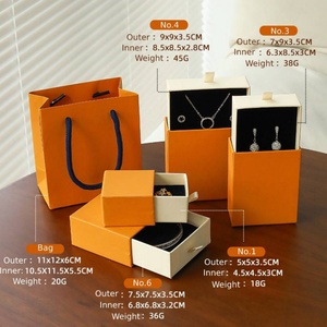 Yellow Drawer Paper Jewelry Box with Paper Handbag Assorted Jewelry <b>Boxes</b> for <b>Ring</b> Earrings Bracelet Packaging <b>Boxes</b> - Product Image 2