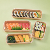 Boîte à sushi en papier kraft anti-graisse, jetable, résistante à la chaleur, pour emporter, adaptée aux sushis chauds et au stockage d'aliments froids
