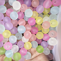 Perles rondes en acrylique givré, couleur pastel caoutchoutée mate, perles intercalaires lâches pour la fabrication de bijoux, bracelets et colliers