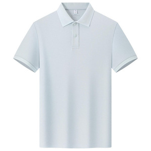 Polo de manga corta, ligero, de algodón, holgado, para verano, con etiqueta y cuello redondo. - Product Image 2