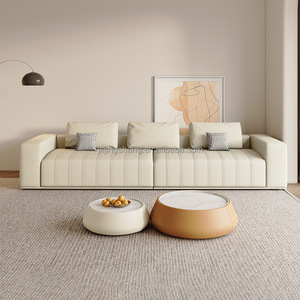 Canapé moderne simple à rangée droite <span class=keywords><strong>en</strong></span> cuir pour salon avec cadre <span class=keywords><strong>en</strong></span> bois massif Vente populaire - Product Image 1