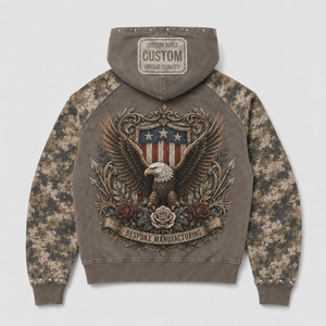 OEM 400Gsm Heavyweight Cotton Full Zip Hoodie Oversize Grey Raglan Sleeve Custom Graphic Print Premium Streetwear Men Hoodie - Product Image 2