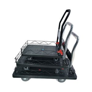भारी ड्यूटी बड़ी क्षमता वाली फोल्डेबल गाड़ी, 360 डिग्री घूर्णन पहियों के साथ पोर्टेबल प्लास्टिक मंच - Product Image 4