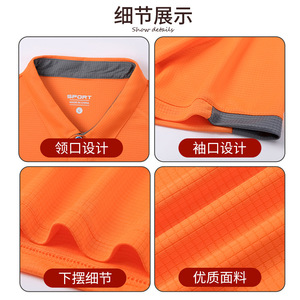Promotional Polo Shirts Orange Quick Dry Sport Wear Short Sleeve Collared Custom Design - Product Image 5