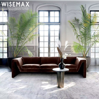 WISEMAX MÖBEL Moderne kreative Designer Sof amöbel Wohnzimmer nach Hause braun Chesterfield 3 4-Sitzer Sofa für Hotellobby