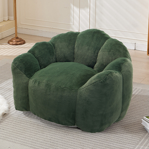 Evacuated Shrink-Wrapped <b>Inflatable</b> Vacuum Compressed Eco-Friendly Cloud-Flower Solo Velvety Sherpa Fleece Upholstery Sectional - Product Image 2
