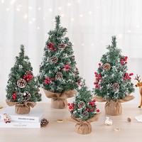 Sapin de Noël en PVC de haute qualité 2026, petit format 30-60 cm, avec lumières LED, écologique, pour décoration de bureau à domicile, usage intérieur