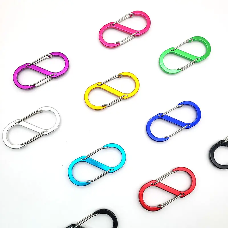 Customisable Aluminum Double Quick Hanging S Type Carabiners Spring Clips Small Snap Hooks