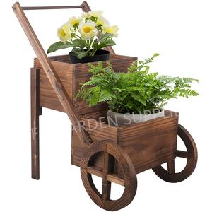Pots de fleurs <span class=keywords><strong>en</strong></span> bois de jardin camion Pots de fleurs avec roues - Product Image 3