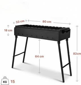 High Quality Outdoor Folding <b>Charcoal</b> Barbecue Grill <b>Portable</b> Long <b>BBQ</b> Grill with Integrated Foldable Legs for Picnic - Product Image 2