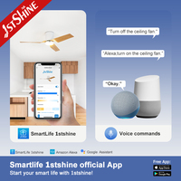 Ventilateur de plafond 1stshine, nouvelle promotion, moderne, fonction minuterie, moteur silencieux, installation facile, application mobile, qualité durable, avec éclairage LED