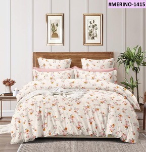 Floral Printed Cotton <b>Bedding</b> <b>Set</b> 1.8m King Size Breathable Pastoral Style Duvet Cover Sheet Pillowcase <b>Set</b> - Product Image 3