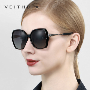 Veithdia Women's Polarized Sunglasses UV400 <b>Large</b> <b>Frame</b> Rhinestone Decorated Fashion Sun Glasses 3160 - Product Image 5