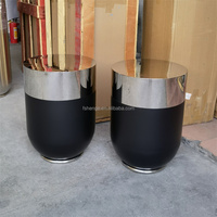 Pot Bunga Indoor Mewah Modern Tinggi 50cm Hitam Emas Dekorasi Rumah Vas Besar Elegan Penanam Logam Taman