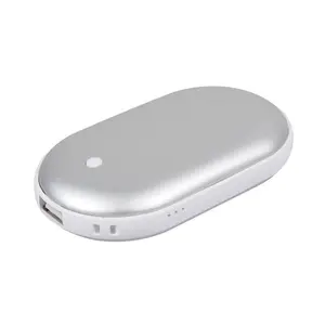 Luxury Round Shape Mini Portable Finger Emergency Power Bank 3 EN 1 multifunzione con scaldamani ricaricabile due in uno