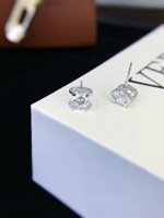 Boucles d'oreilles de luxe pour femme IGI, 1 carat, taille brillant, en or blanc 14K 18K, diamant de laboratoire, sertissage 4 griffes tête de taureau