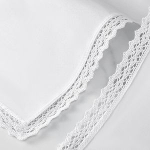 Serviette de table en tissu mélange coton et lin, moderne, brodée, carrée, avec bordure en dentelle crochet, réutilisable, pour mariage, banquet, repas à la maison - Product Image 5