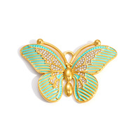 Groothandel Fruit Vlinder Hart Bloem Charms Waterdicht 18K Goud Gegalvaniseerd RVS Hangertje Mode Sieraden