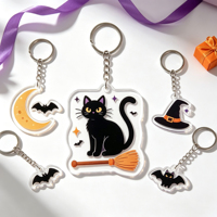 Porte-clés en acrylique chauve-souris Halloween, porte-clés mignons et kawaii pour sacs de fête
