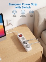 Multiprise électrique E-SUN 6 voies 16A avec 6 prises EU et certifications CE ROHS pour usage commercial 250V