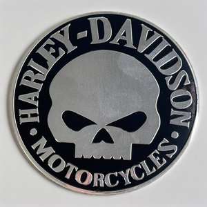 Autocollant métallique à thème crâne pour réservoir de moto, étiquette décorative en aluminium pour hayon de voiture - Product Image 2