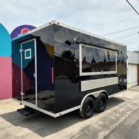 Remorque alimentaire commerciale entièrement équipée, camion de restauration mobile avec cuisine complète pour café, barbecue, pizza, restauration rapide