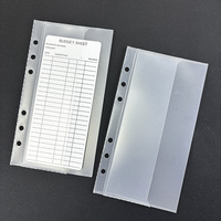 Bolsa Transparente A6 de PP con Doble Bolsillo, Inserto para Carpeta, Recambio de Funda de 6 Agujeros para Sistema de Gestión de Efectivo, Suministros para Planificador