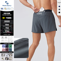 Shorts de course pour hommes avec logo personnalisé, séchage rapide, poche cachée pour téléphone, cordon de serrage antidérapant, respirant, shorts de sport en gros