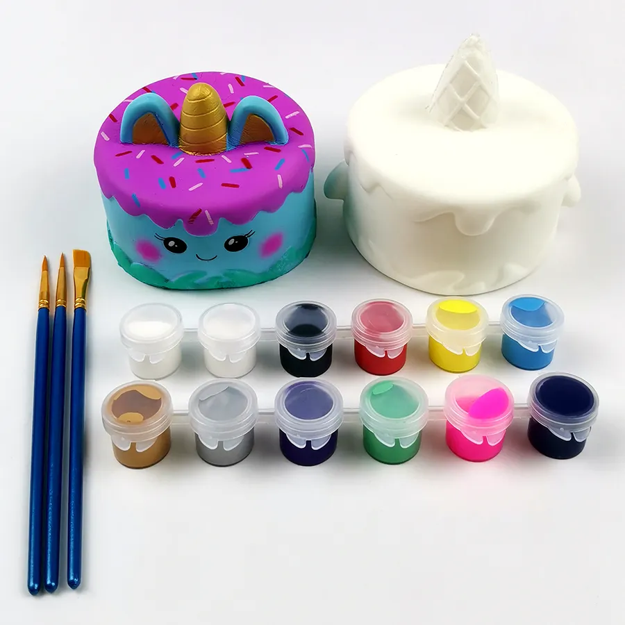 Customized Box Acrylic Paint on Toys Promotional Gift Acrylic Paint Kits Squishy Toy Set for Toys Party