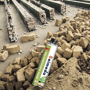 Mousse expansive en polyuréthane Seimeda 750 ml, colle dure pour la construction, le travail du bois, application facile, fixation de portes, calfeutrage - Product Image 1