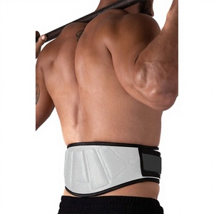 Wholesale Quality 6" Neoprene Belts White Mesh Classical Look Back Support Neoprene Belt Quality <b>Foam</b> <b>Padded</b> Fitness Safety - Product Image 1