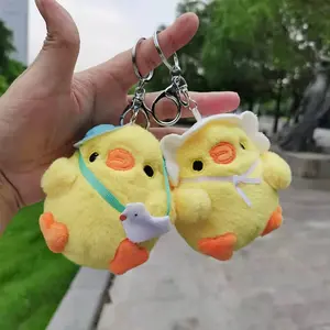 2024 lindo suave mini pollito juguete llavero de felpa moda tamaño pequeño relleno suave pollito squishy juguetes de peluche