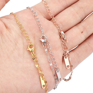 Cadena colgante de acero inoxidable para mujer, collar de clavícula en oro rosa, plata y amarillo, joyería de regalo H1160 - Product Image 2