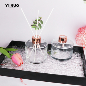 Wholesale 200ml Empty Transparent Glass Luxury Reed <strong>Diffuser</strong> Bottle <strong>Square</strong> Round and Tall Style Aromatherapy <strong>Diffuser</strong> with Lid - Product Image 3