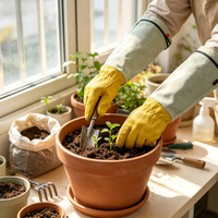 Gants de travail de haute qualité résistants aux perforations, à double épaisseur, avec manchette longue, pour la taille des haies et la coupe des arbres