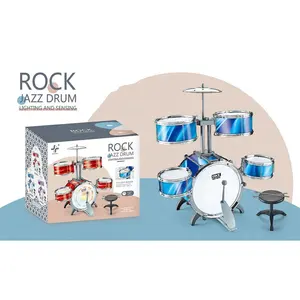 Tambor musical de jazz para crianças, brinquedo com luz, inclui bateria, instrumento de brinquedo criativo