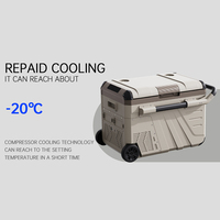 Congelador portátil de doble zona para acampar de 45L DC 12V con ruedas y compresor de Asa nevera para coche