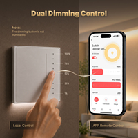 Interrupteur intelligent à variateur de lumière MOES Tuya Zigbee Star Feather Series, réglage de la luminosité, commande à distance par application, commande vocale avec Alexa GoogleHome