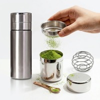 Gobelet à matcha en acier inoxydable 304 avec fouet et tamis, logo personnalisé, OEM/ODM