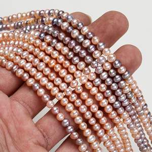 Perlas de Agua Dulce Naturales de Color Mixto al por Mayor, de 4-5 mm, Casi Redondas, Blancas y Rosas, en Forma de Huevo, para Collares, Accesorios de Perlas Sueltas para DIY - Product Image 4