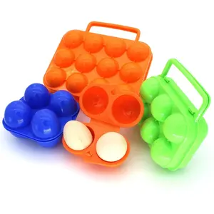 2pcs 4pcs 6pcs 12pcs Pack Camping Outdoor Use Plastic Portable Egg Holder Egg Case Storage Container With Handle