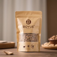 Vente en gros Sac pochette en papier kraft avec fenêtre Structure à 3 couches Doublure en PE Fermeture à glissière refermable pour café en grains Thé