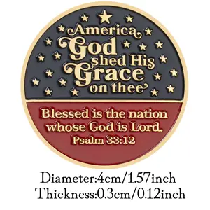 พระเจ้าอวยพรอเมริกาของที่ระลึก ขอให้มีความสุขกับชาติที่พระเจ้าเป็นพระเจ้า เหรียญปisalema ของสะสม US เหรียญที่ระลึกชุบทอง
