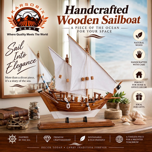 Modelo de Velero de Madera Hecho a Mano, Decoración Costera para el Hogar, Vela Blanca, Estilo Oceánico, Adorno de Escritorio, Regalo - Product Image 2